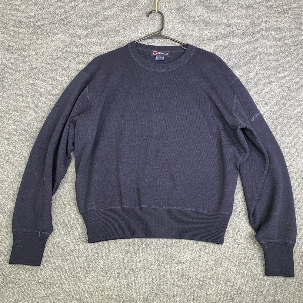 VTG Faconnable Albert Goldberg Mens Blue 100% Merino Wool Crewneck Sweater M